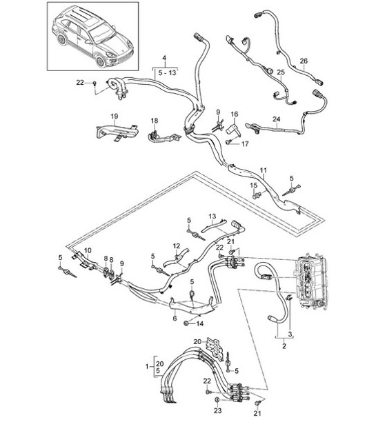 Diagram 901-035 Porsche Cayenne 3.2L V6 2003>> Electrical equipment