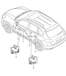 Wiring looms / Control units /  doors Cayenne  92A  (958) >>2014
