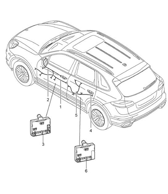 Diagram 902-016 Porsche 卡宴 3.2L V6 2003 年>> 电子设备