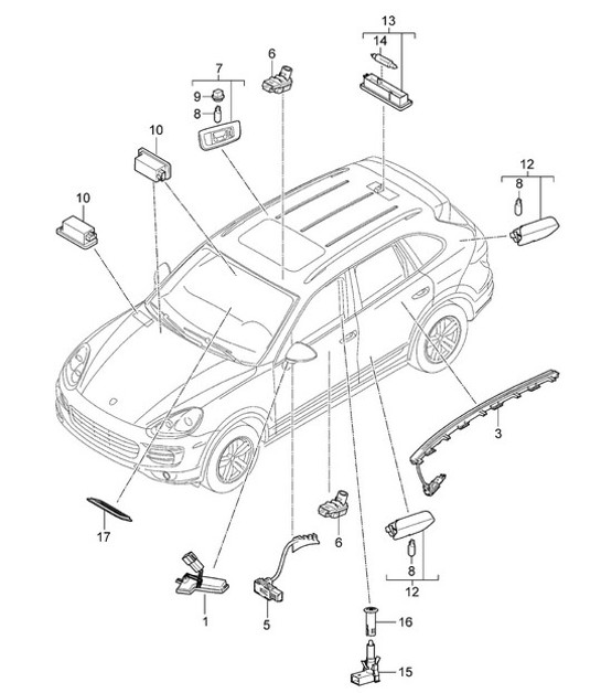 Diagram 903-003 Porsche 开曼 S 3.4L 987C 2005-08 电子设备