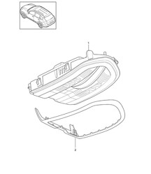 Console / Dak (zie werkplaatshandboek) Cayenne 92A (958) 2017&gt;&gt;