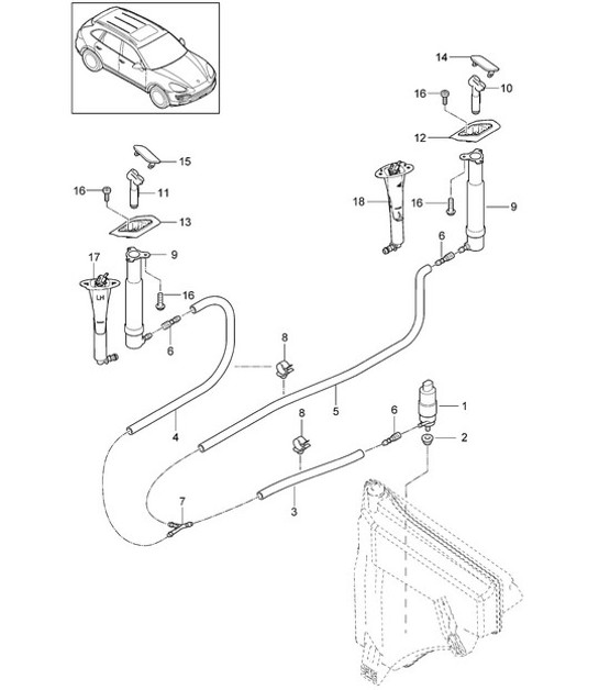 Diagram 904-020 Porsche 卡宴 3.2L V6 2003 年>> 电子设备