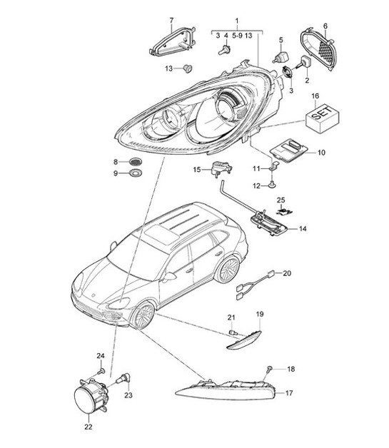 Diagram 905-002 Porsche Cayenne 3.2L V6 2003>> Materiale elettrico
