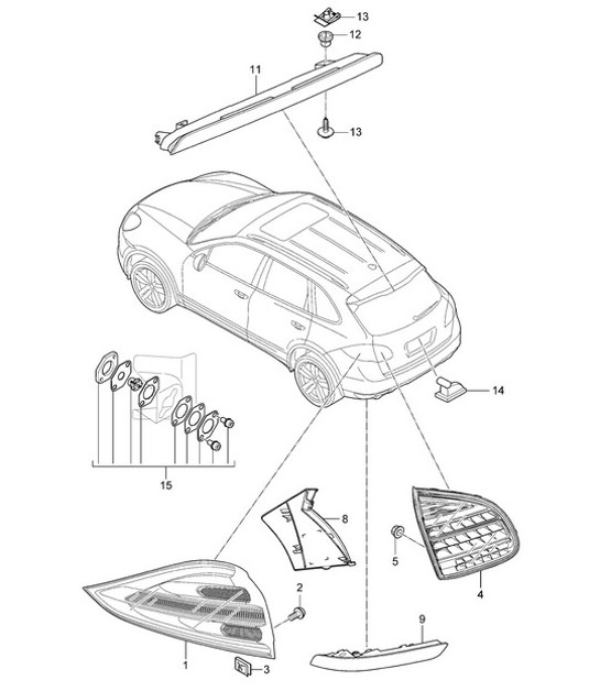 Diagram 905-007 Porsche 996 C4 3.4L 1997-08/01 Materiale elettrico