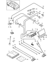 Control panel / Navigation system / Central computer / TV / microphone / Camera Cayenne 92A (958) 2017>>