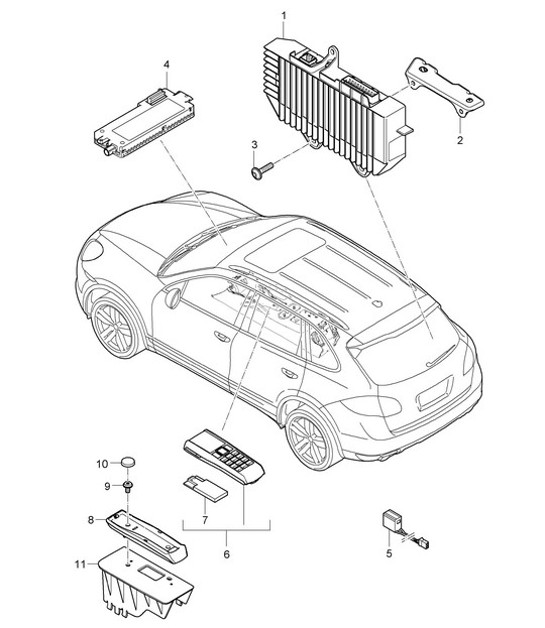 Diagram 911-010 Porsche 卡宴 Turbo / Turbo S 4.8L 2007>> 电子设备
