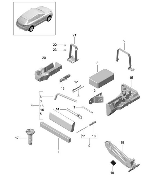 Diagram 001-000 Porsche Boxster 25 Years 718 4.0L Manual (400 Bhp) Accessories & others