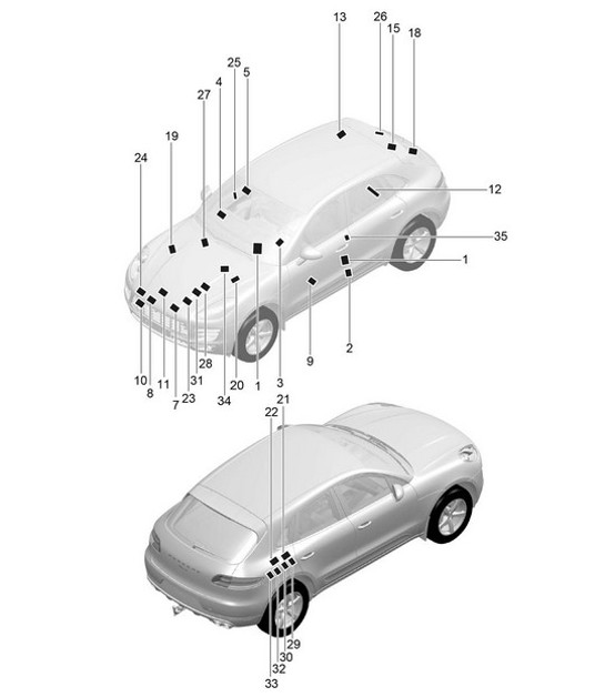 Diagram 001-005 Porsche 996 C4 3.4L 1997-08/01 Accessories & others 