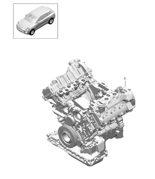 Vervangingsmotor (model: CDUD,CTBA, CTBC,CTBB) 95B.1 Macan 3.0L Diesel 2014-18