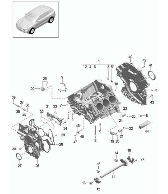 Diagram 101-040 Porsche Macan (95B) MK3 2022>> 