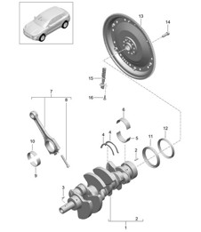Biella albero motore (Modello: CTMA,CTM, CTLA,CTL, DCNA,DCN, DHKA,DHK) 95B.1 Macan 3.0L / 3.6L 2014-18