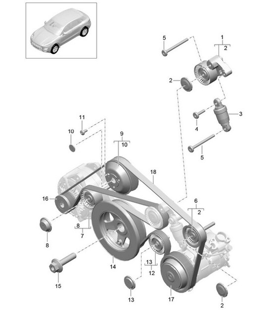 Diagram 102-060 Porsche 991 (911) MK2 2016-2019 Engine