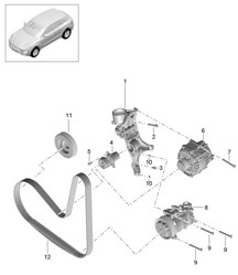 Ammortizzatore tendicinghia / cinghia Poly-V (Modello: CNCC,CNC, CYNA,CYPA, CYP,CYNB) 95B.1 Macan 2.0L 2014-18
