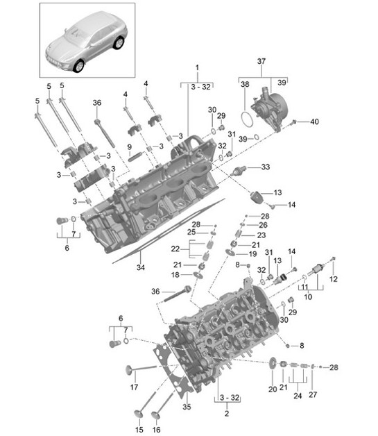Diagram 103-000 Porsche Cayenne Turbo E-Hybrid V8 4.0L 739CV 