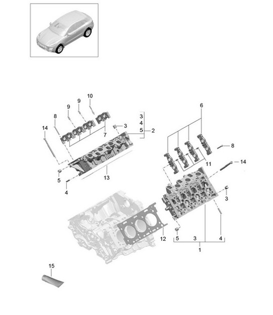 Diagram 103-005 Porsche Cayenne MK2 (957) 2007-2010 Motore