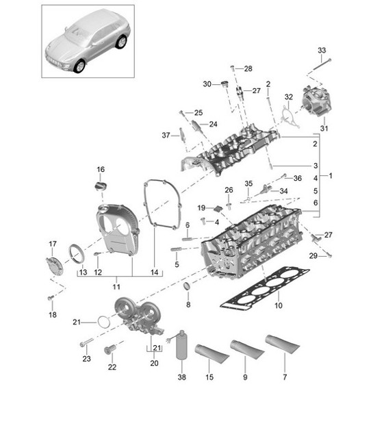 Diagram 103-010 Porsche Panamera 970 MK1 (2009-2013) Motore