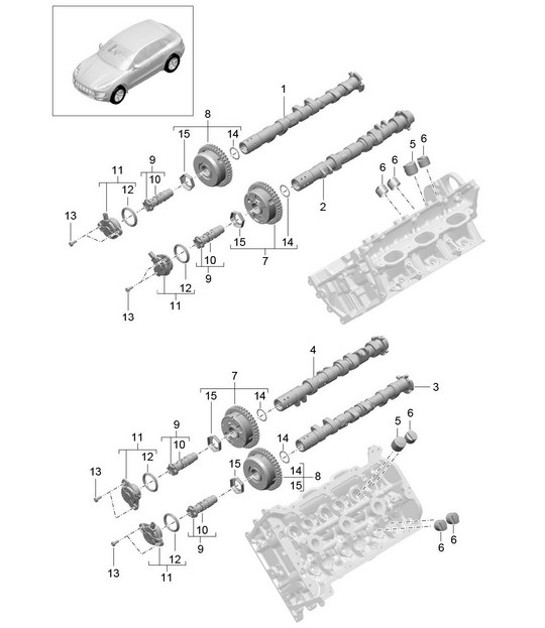 Diagram 103-040 Porsche Cayenne Turbo S E-Híbrido V8 4.0L 550 CV 