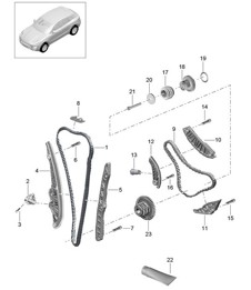 Catena di distribuzione/guida di scorrimento (Modello: CNCC,CNC, CYNA,CYPA, CYP,CYNB) 95B.1 Macan 2.0L 2014-18