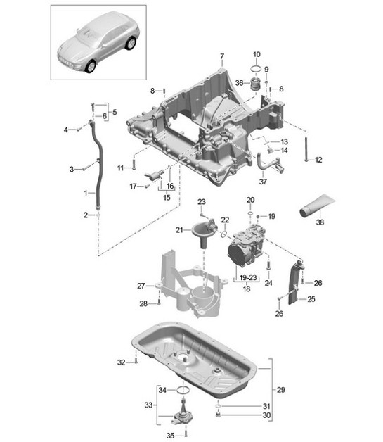 Diagram 104-040 Porsche 开曼 S 3.4L 987C 2005-08 引擎