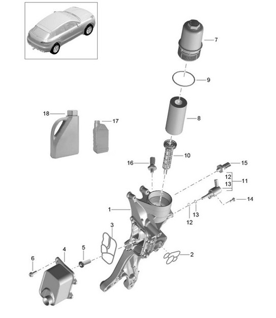 Diagram 104-050 Porsche Panamera Turbo V8 4.8L Motore