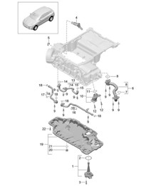Intake manifold / Oil sump (Model: CTMA,CTM, CTLA,CTL, DCNA,DCN, DHKA,DHK) 95B.1 Macan 3.0L / 3.6L 2014-18