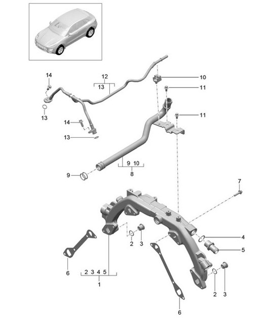 Diagram 105-020 Porsche 964 (911) TURBO 3.3L 1991-93 Motore