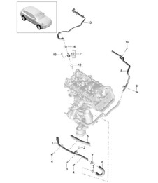 Sistema di raffreddamento del liquido di raffreddamento (Modello: CNCC,CNC, CYNA,CYNB, CYPA,CYP) 95B.1 Macan 2.0L 2014-18