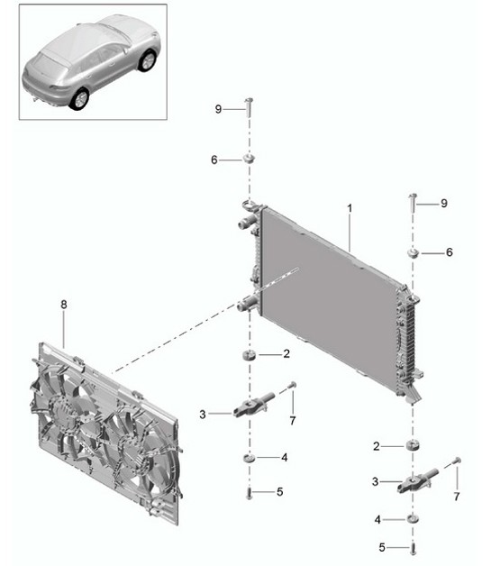 Diagram 105-038 Porsche Macan (95B) MK1 (2014-2018) Moteur