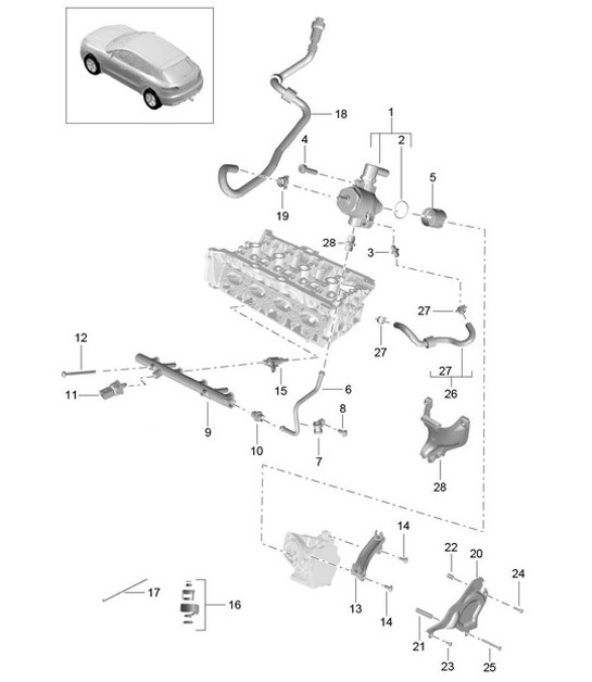Diagram 107-050 Porsche 991 (911) MK1 2012-2016 Engine