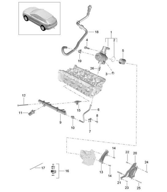 Diagram 107-055 Porsche 911 和 912（1965-1989） 引擎