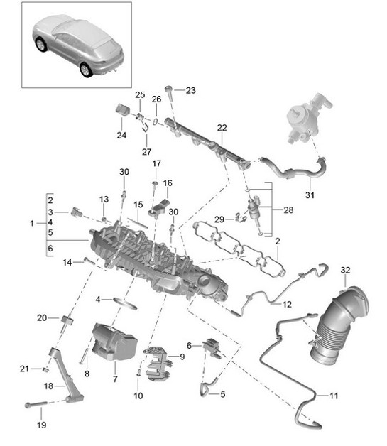 Diagram 107-067 Porsche Cayenne S/GTS 4.8L 2007>> Motor