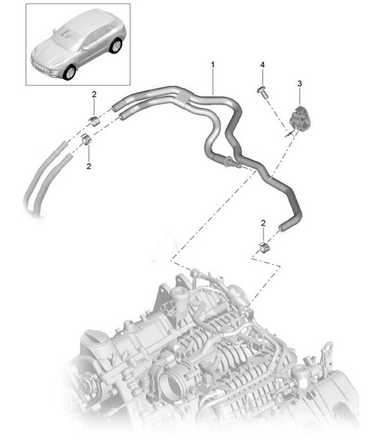 Diagram 201-030 Porsche Boxster 986/987/981 (1997-2016) Fuel System, Exhaust System