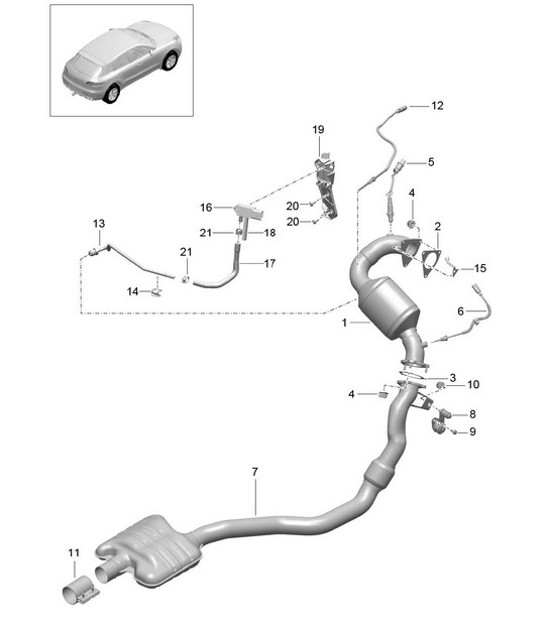 Diagram 202-040 Porsche 991 Speedster Sistema di alimentazione, sistema di scarico