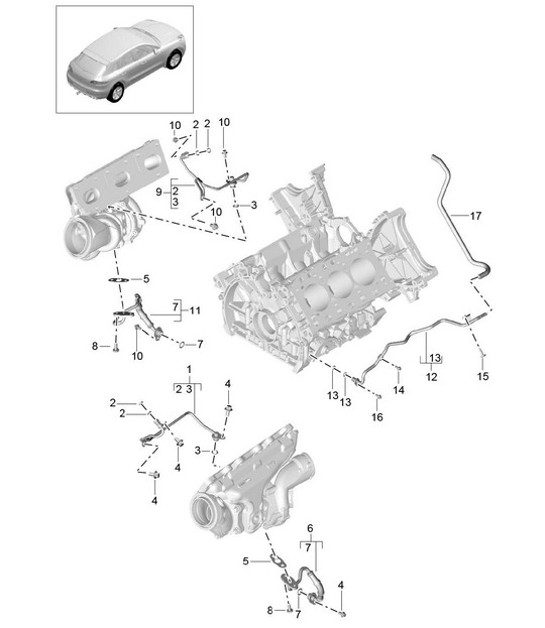 Diagram 202-070 Porsche 356C 1963-65 Sistema di alimentazione, sistema di scarico