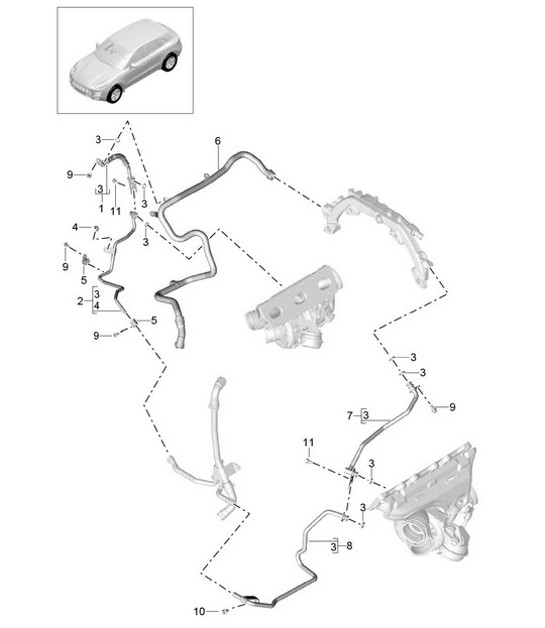 Diagram 202-080 Porsche Cayman 987C/981C (2005-2016) Fuel System, Exhaust System
