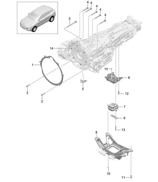 Diagram 306-000 Porsche 991 Cabriolet 4S 3.0L (420 Bhp) Trasmissione