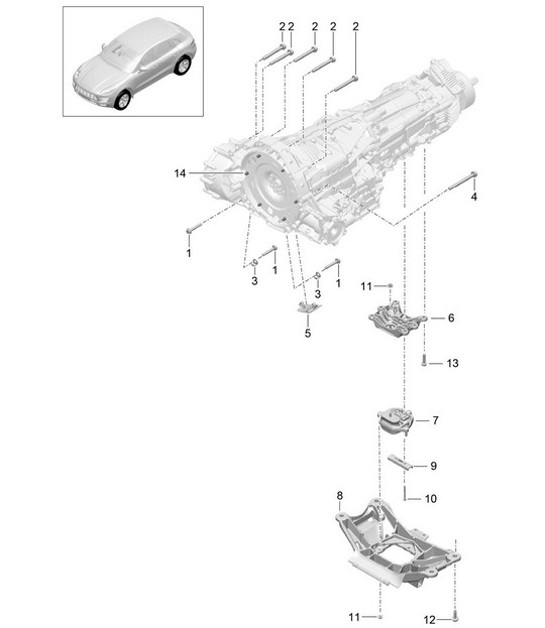 Diagram 306-010 Porsche Cayman S 3.4L 987C 2005-08 Trasmissione
