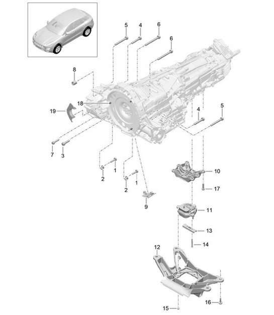 Diagram 306-020 Porsche Macan (95B) MK1 (2014-2018) Transmission