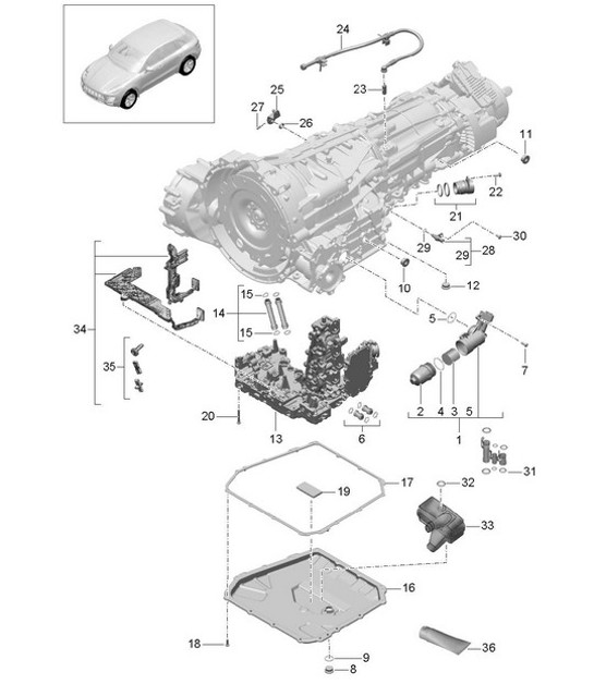 Diagram 320-010 Porsche 991 Carrera C4 3.4L（350马力） 传播