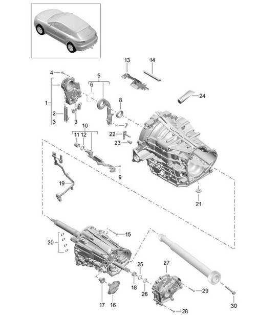 Diagram 340-001 Porsche Cayenne S 4.5L V8 2003>> Transmission