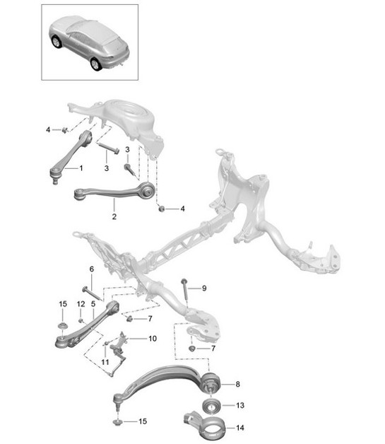 Diagram 401-005 Porsche Cayenne 3.2L V6 2003>> Front Axle, Steering 