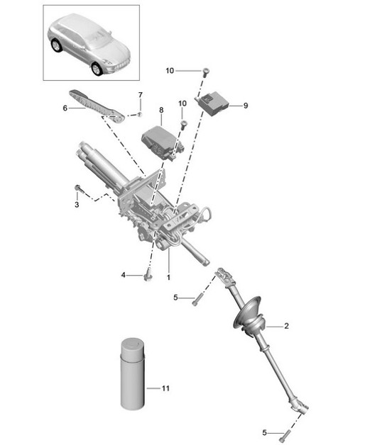 Diagram 403-006 Porsche 991 (911) MK1 2012-2016 Essieu avant, Direction 