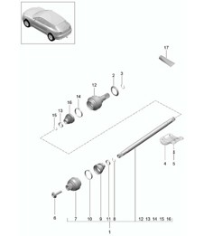 Drive shaft 95B.1 Macan 2014-18