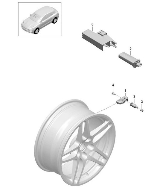 Tyre pressure control system (PR:7K3,7K4) 95B.1 Macan 2014-18
