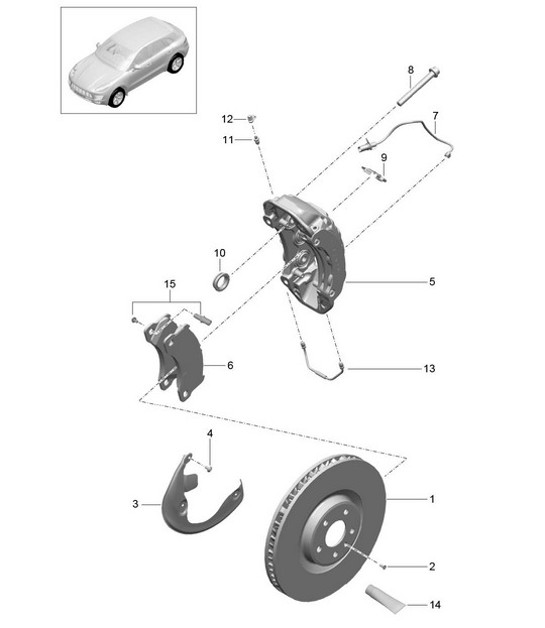 Diagram 602-000 Porsche 996 (911) (1997-2005) Wheels, Brakes