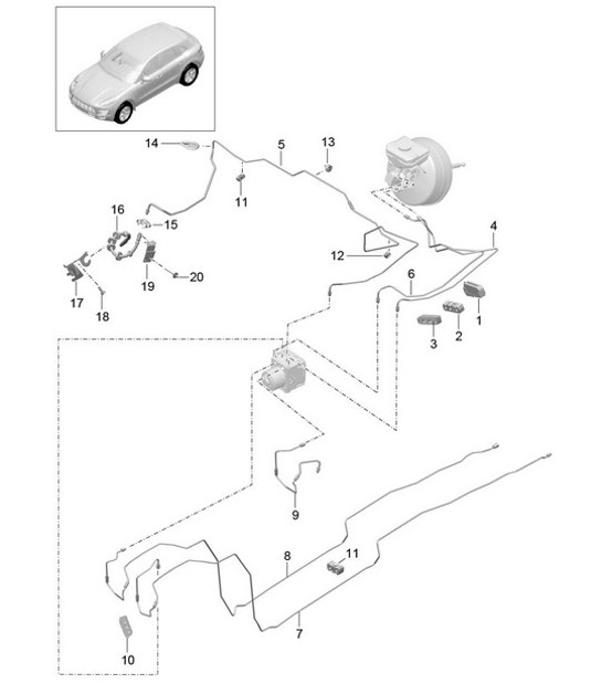 Brake line / Front end - FRONT - 95B.1 Macan 2014-18