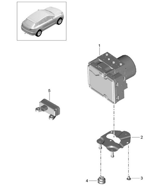 Hydraulic unit / Anti-locking brake syst. -abs- 95B.1 Macan 2014-18