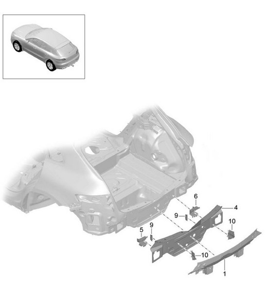 Diagram 801-030 Porsche 卡宴 3.2L V6 2003 年>>  车身
