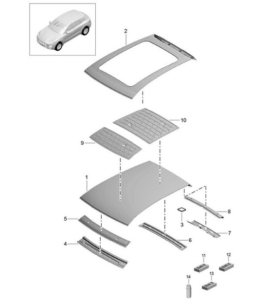 Diagram 801-045 Porsche Boxster 986/987/981 (1997-2016) Carrosserie
