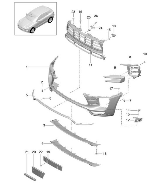 Diagram 802-001 Porsche Cayenne Turbo 4.5L 2003>> Carrozzeria
